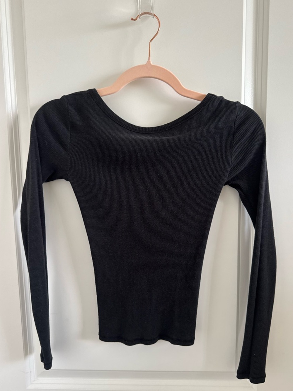 Urban Outfitters Black Open Back Long-Sleeve Top